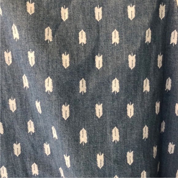 Torrid Feather Print Cotton Denim Chambray Dress - Picture 7 of 10